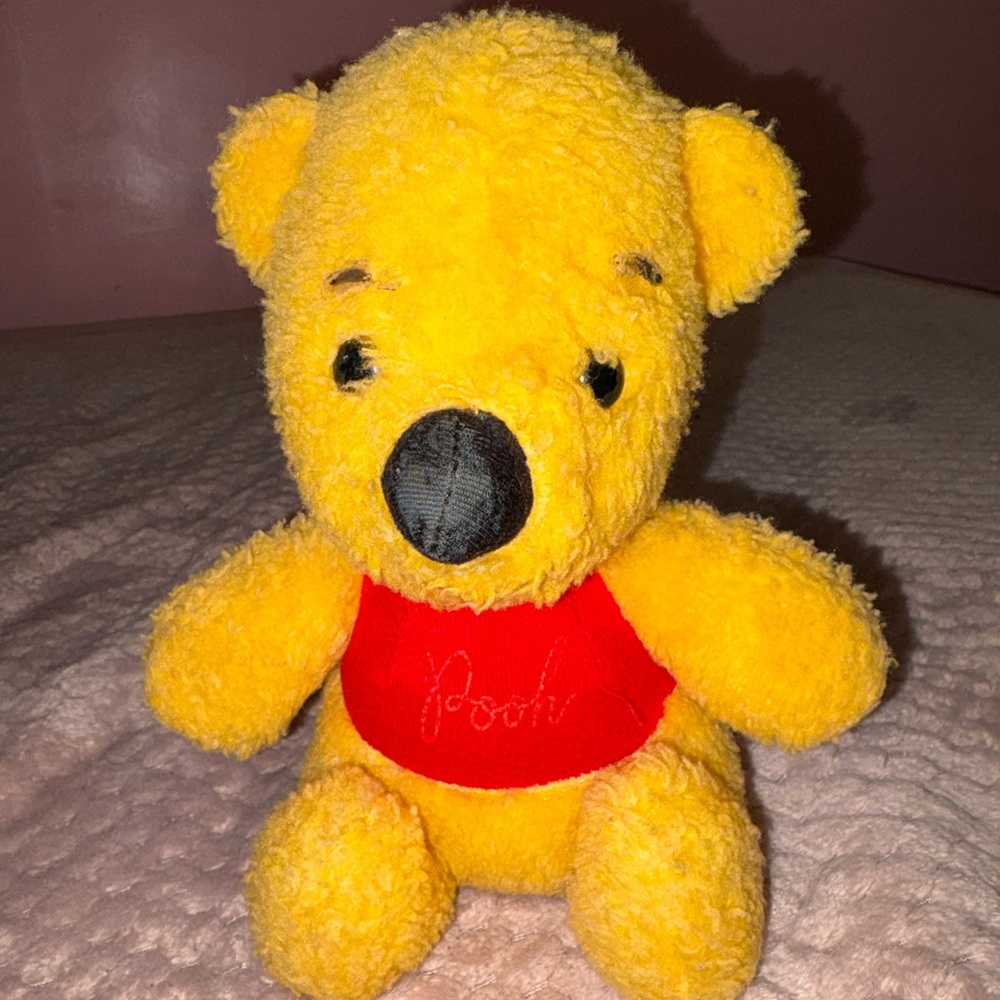 Disney Winnie the Pooh Plush - Bright Yellow and Red
